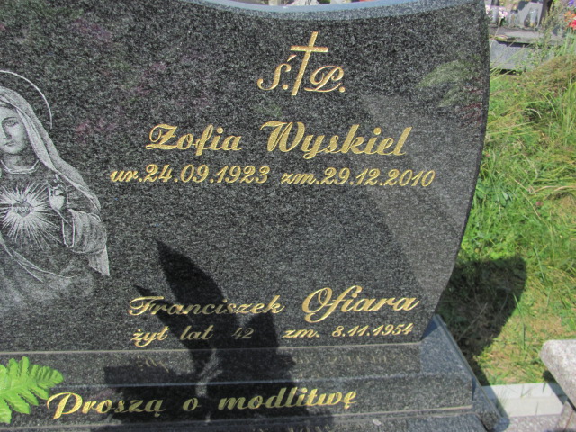 Zofia Wyskiel 1923 Stany - Grobonet - Wyszukiwarka osób pochowanych