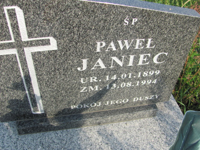 Paweł Janiec 1899 Stany - Grobonet - Wyszukiwarka osób pochowanych