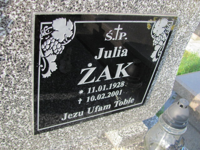 Julia Żak 1928 Stany - Grobonet - Wyszukiwarka osób pochowanych