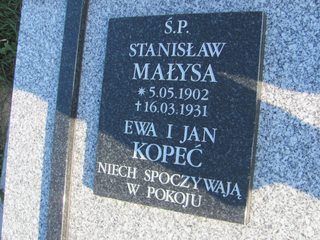 Stanisław Małysa 1902 Stany - Grobonet - Wyszukiwarka osób pochowanych